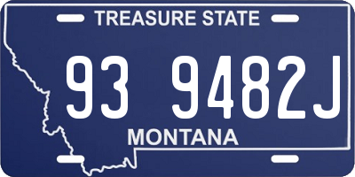 MT license plate 939482J