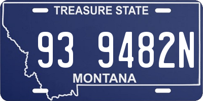 MT license plate 939482N