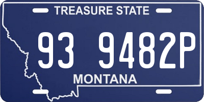 MT license plate 939482P