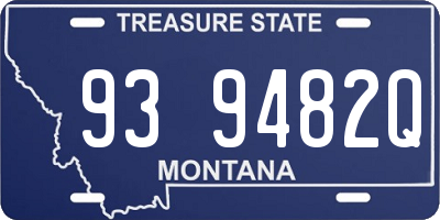 MT license plate 939482Q