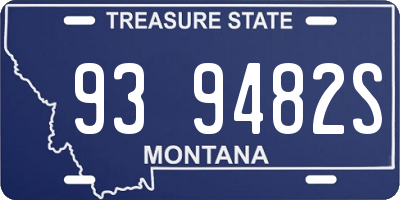 MT license plate 939482S