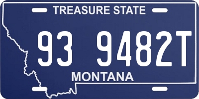 MT license plate 939482T