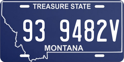 MT license plate 939482V