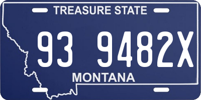 MT license plate 939482X