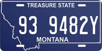 MT license plate 939482Y