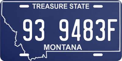 MT license plate 939483F