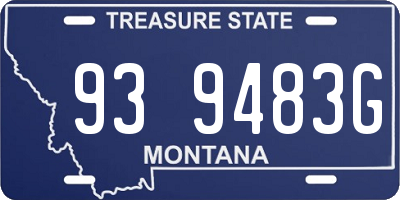 MT license plate 939483G
