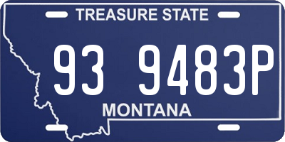 MT license plate 939483P