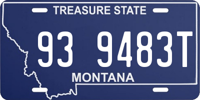 MT license plate 939483T