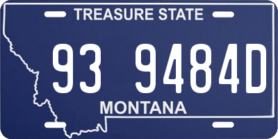 MT license plate 939484D
