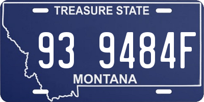 MT license plate 939484F