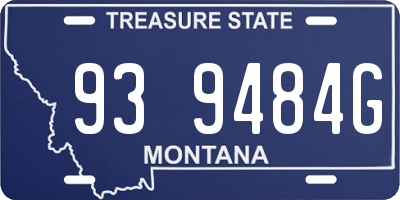 MT license plate 939484G