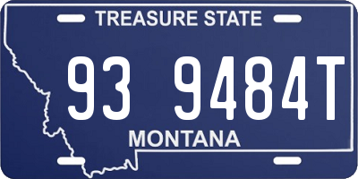 MT license plate 939484T