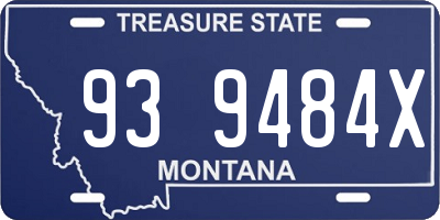 MT license plate 939484X