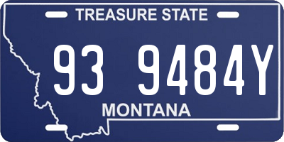 MT license plate 939484Y