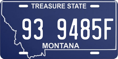 MT license plate 939485F