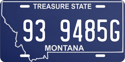 MT license plate 939485G