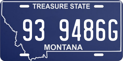 MT license plate 939486G