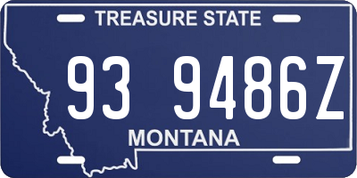 MT license plate 939486Z
