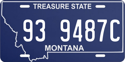 MT license plate 939487C