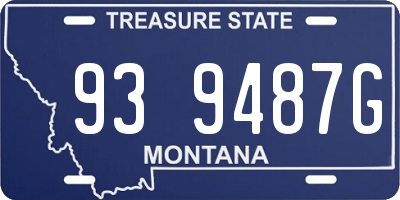 MT license plate 939487G