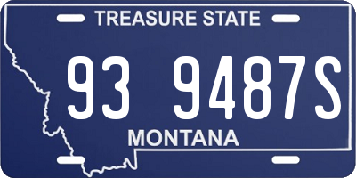 MT license plate 939487S