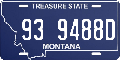 MT license plate 939488D
