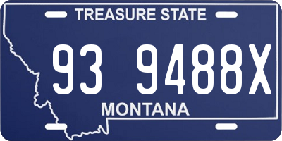 MT license plate 939488X