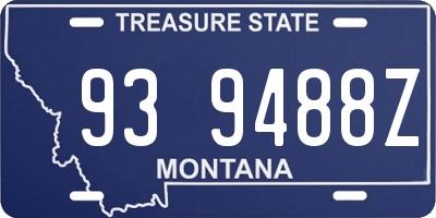 MT license plate 939488Z