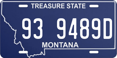 MT license plate 939489D
