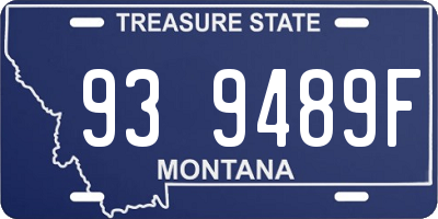 MT license plate 939489F