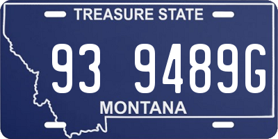 MT license plate 939489G