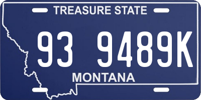 MT license plate 939489K