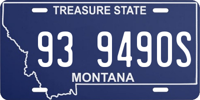 MT license plate 939490S