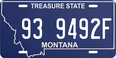 MT license plate 939492F