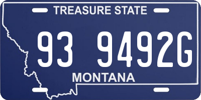 MT license plate 939492G
