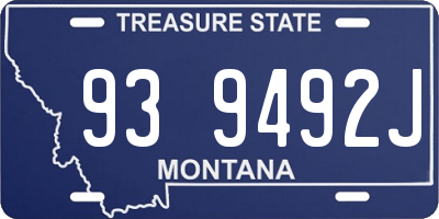 MT license plate 939492J