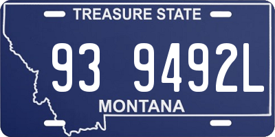 MT license plate 939492L