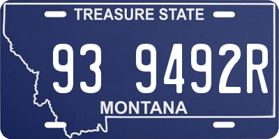 MT license plate 939492R