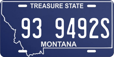 MT license plate 939492S
