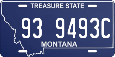 MT license plate 939493C