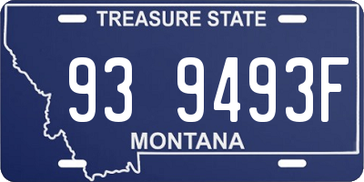 MT license plate 939493F