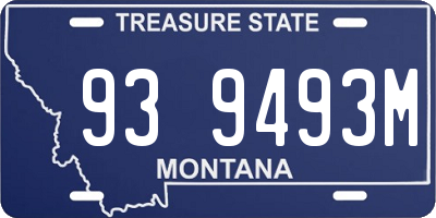 MT license plate 939493M