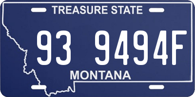 MT license plate 939494F