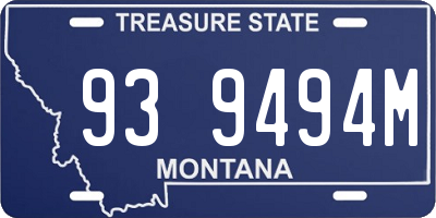 MT license plate 939494M
