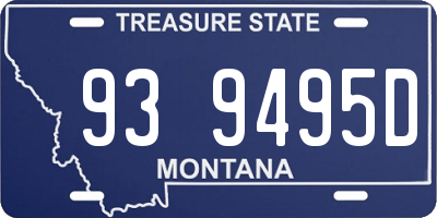 MT license plate 939495D