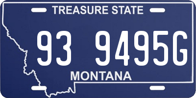 MT license plate 939495G