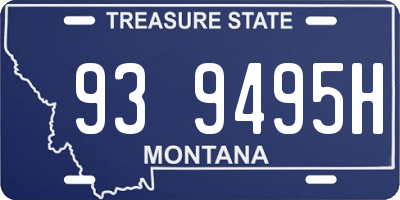 MT license plate 939495H