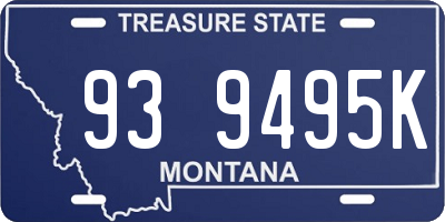 MT license plate 939495K
