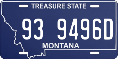 MT license plate 939496D